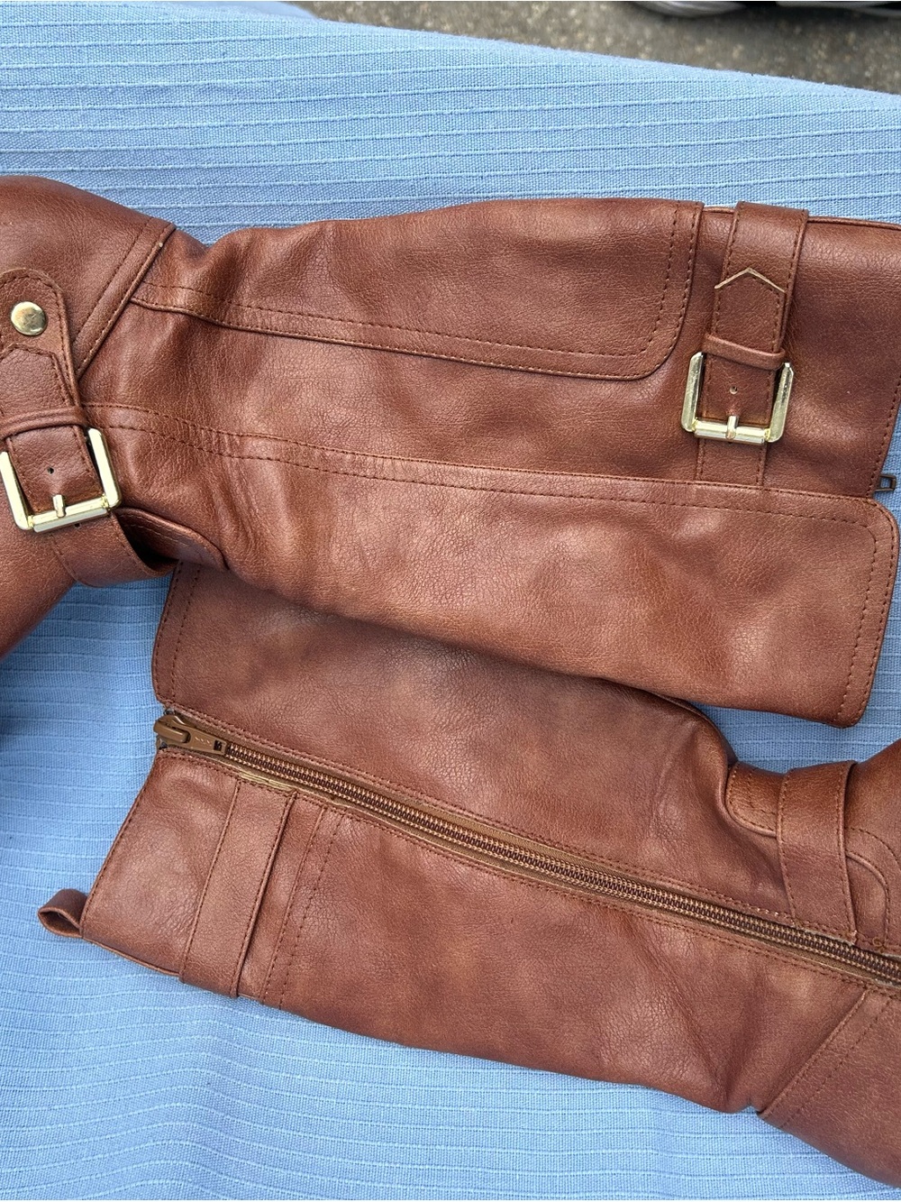 Classic Camilla - Cognac Riding boots with Brass Buckles
